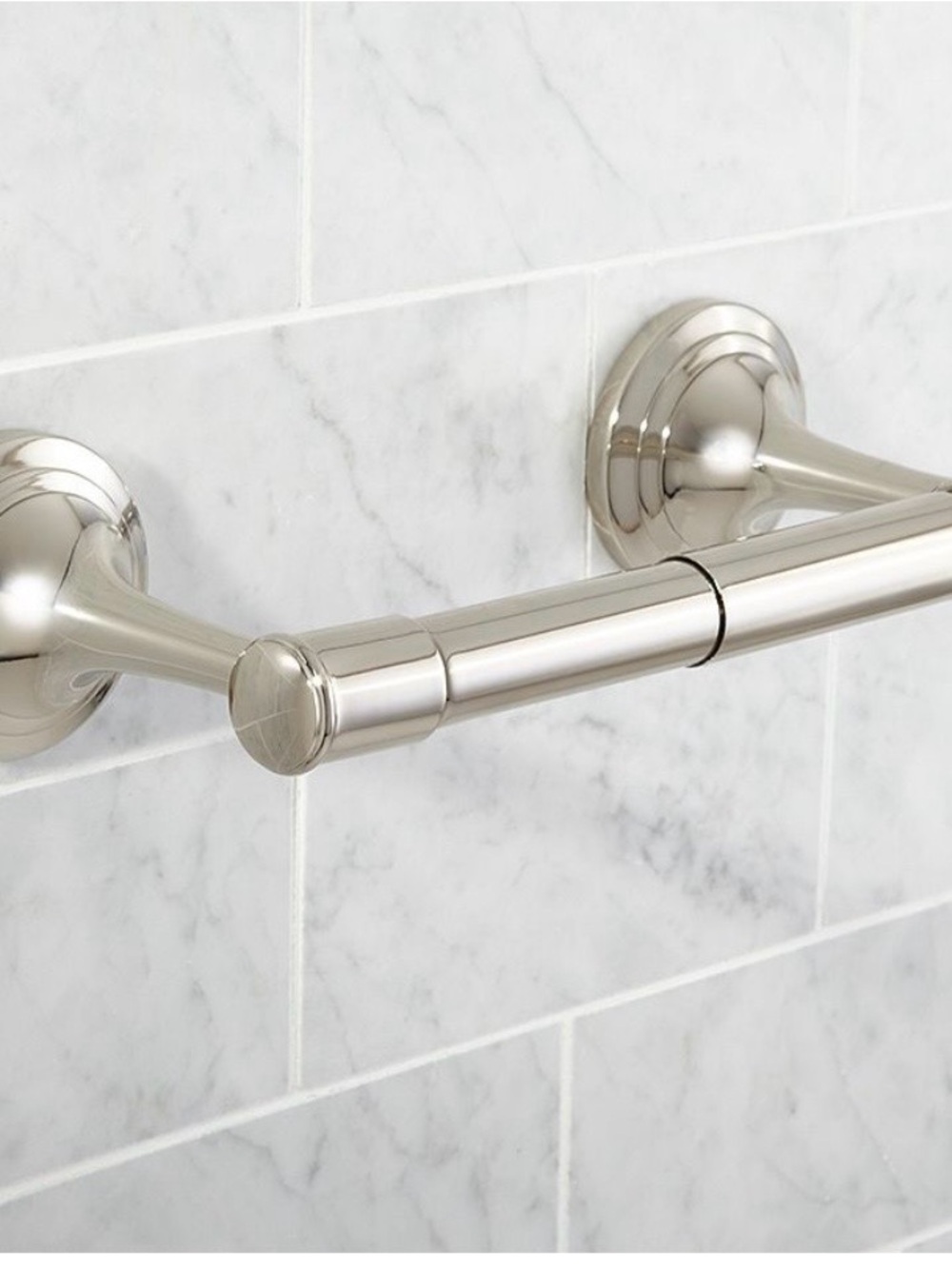 Pottery Barn Mercer Polished Nickel Toilet Paper Holder Classic Design New